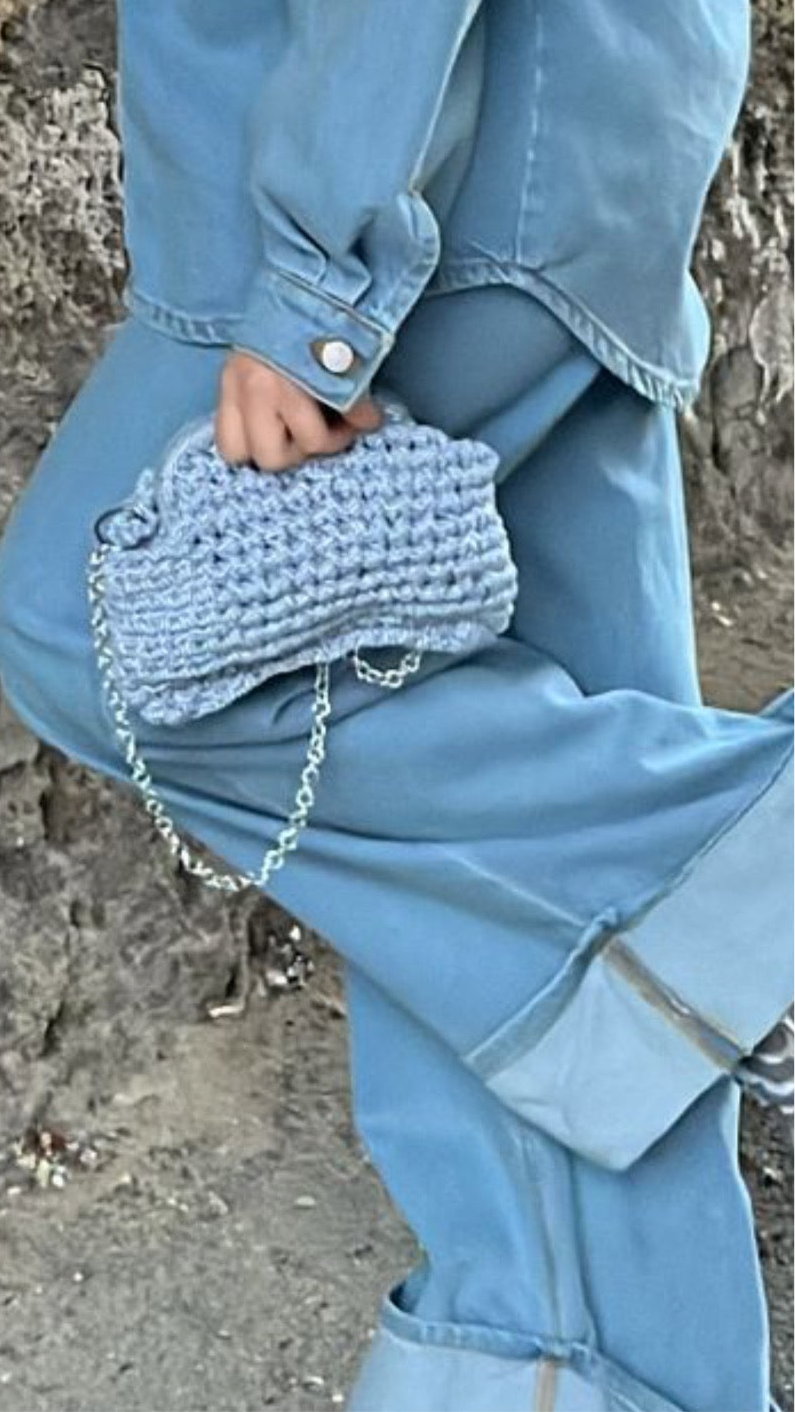 Bag crochet azzurra